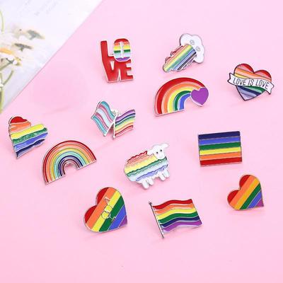 Broșă Creativă Curcubeu Dragoste Podul Curcubeu Steagul Curcubeu Insignă din aliaj Desen animat Drăguț Îmbrăcăminte Pin Bibeluri