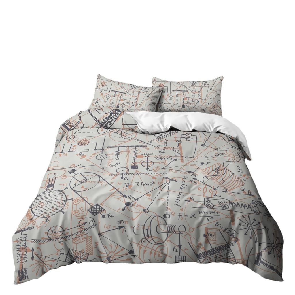 Home Textiles Student Bedding Three-Piece Set Mathematical Formula Quilt Cover