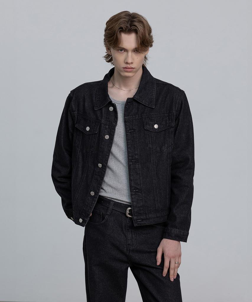 DECOROSO Knox Denim Trucker Jacket [Washed Black]