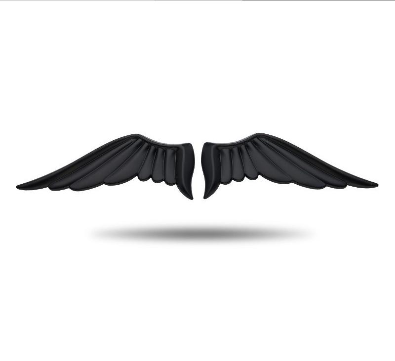 1 Pair Angel Wings Car Emblem 3D Metal Sticker Animal Pattern Exterior Eagle Wings for Personalized Car Modification чёрный