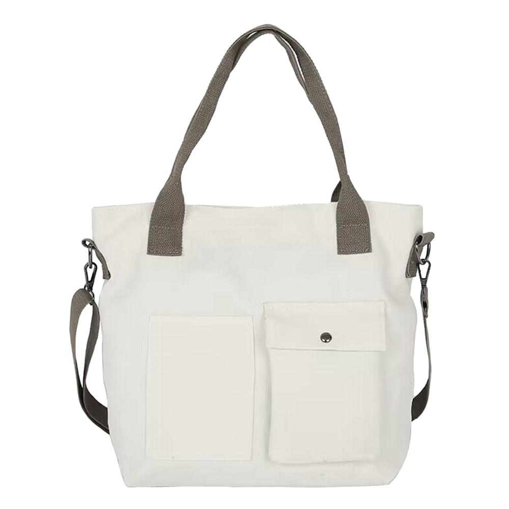 New Canvas Shoulder Bag Shopping Bag Large Capacity Crossbody Bag Purse Reusable Large Beach Bag Ladies