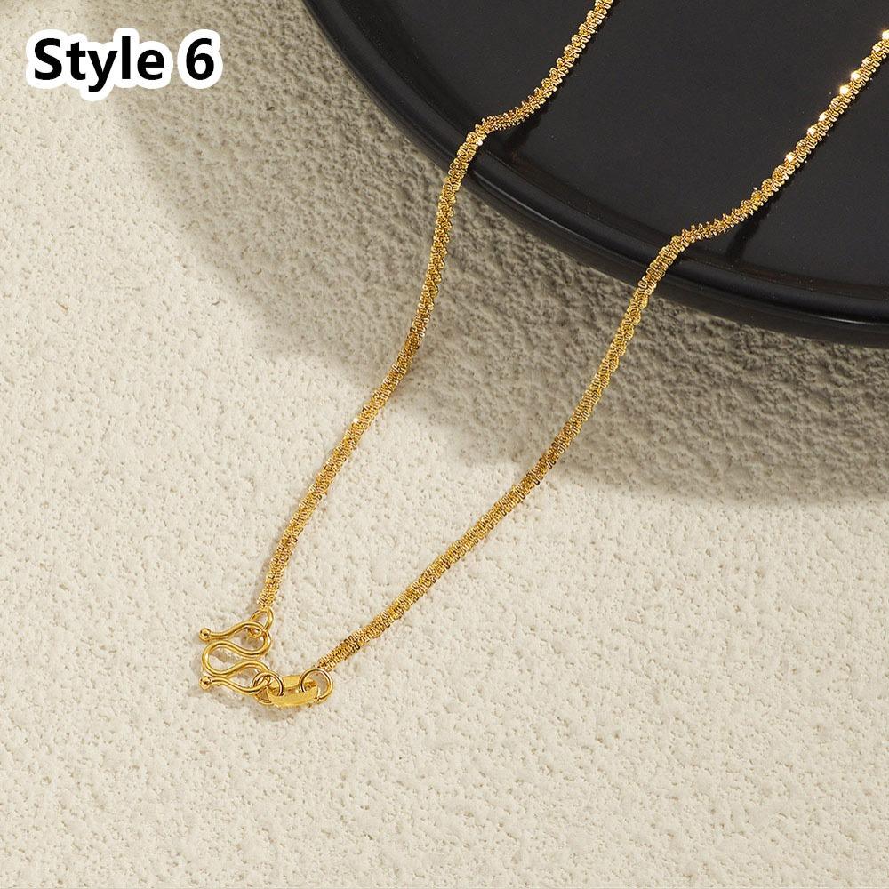 1Pcs New Titanium Steel Chain Necklace 45cm Non-fading Clavicle Chain All-match M-shaped Women's Simple Necklace