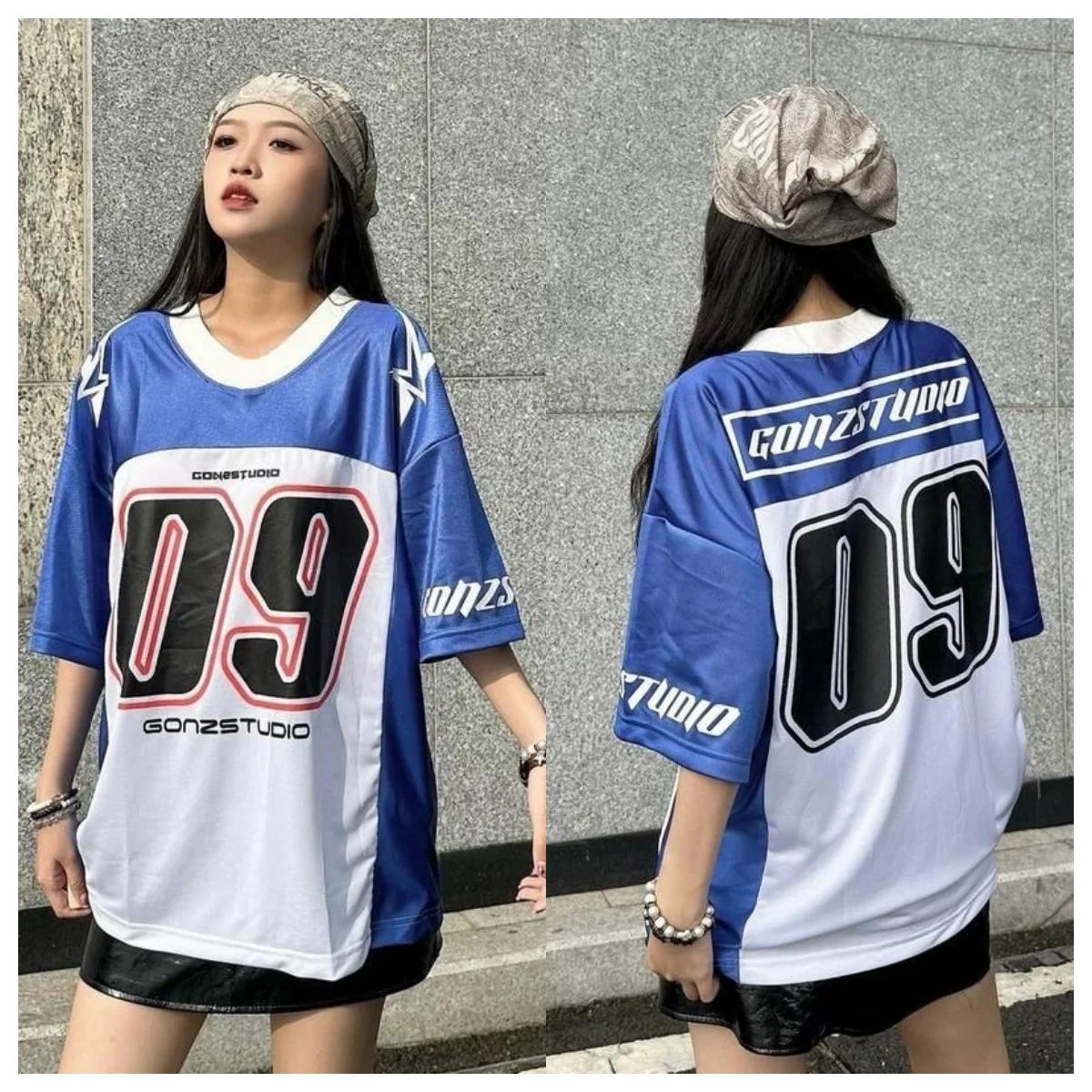 

2025 3D-принтованная нейтральная футболка с круглым вырезом, свободная, спортивная, быстросохнущая, дышащая - корейский стиль M