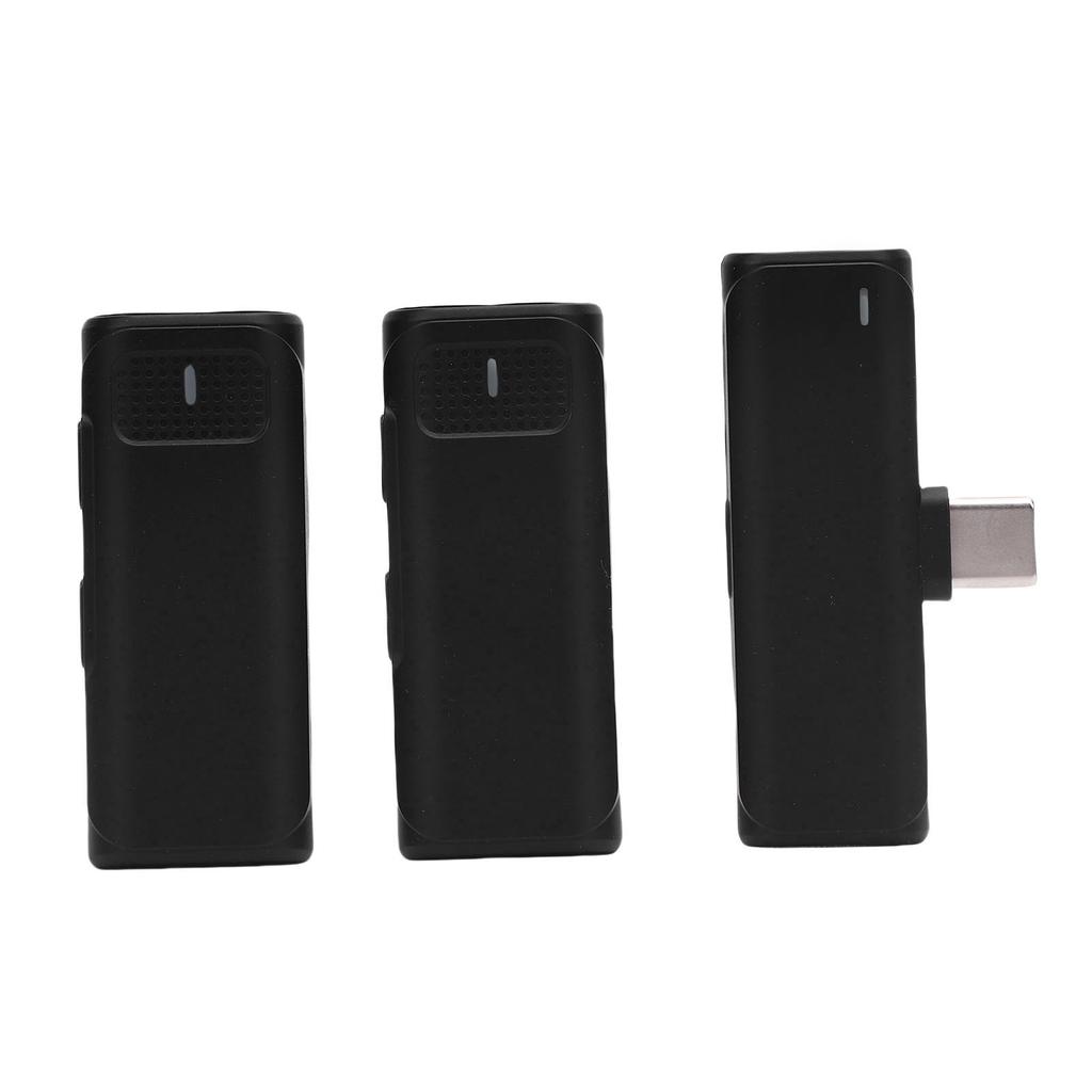 Wireless Lapel Microphone Noise Cancelling Windproof 2.4GHz Lapel Mic for Video Recording Live Strea