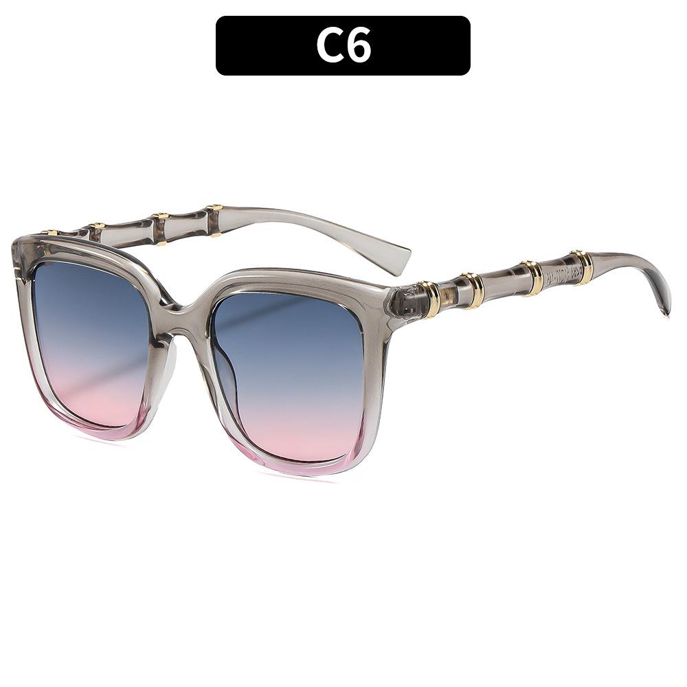 European and American retro fashion big frame bamboo legs street shot sunglasses travel outdoor sunscreen vacation cycling sunglasses