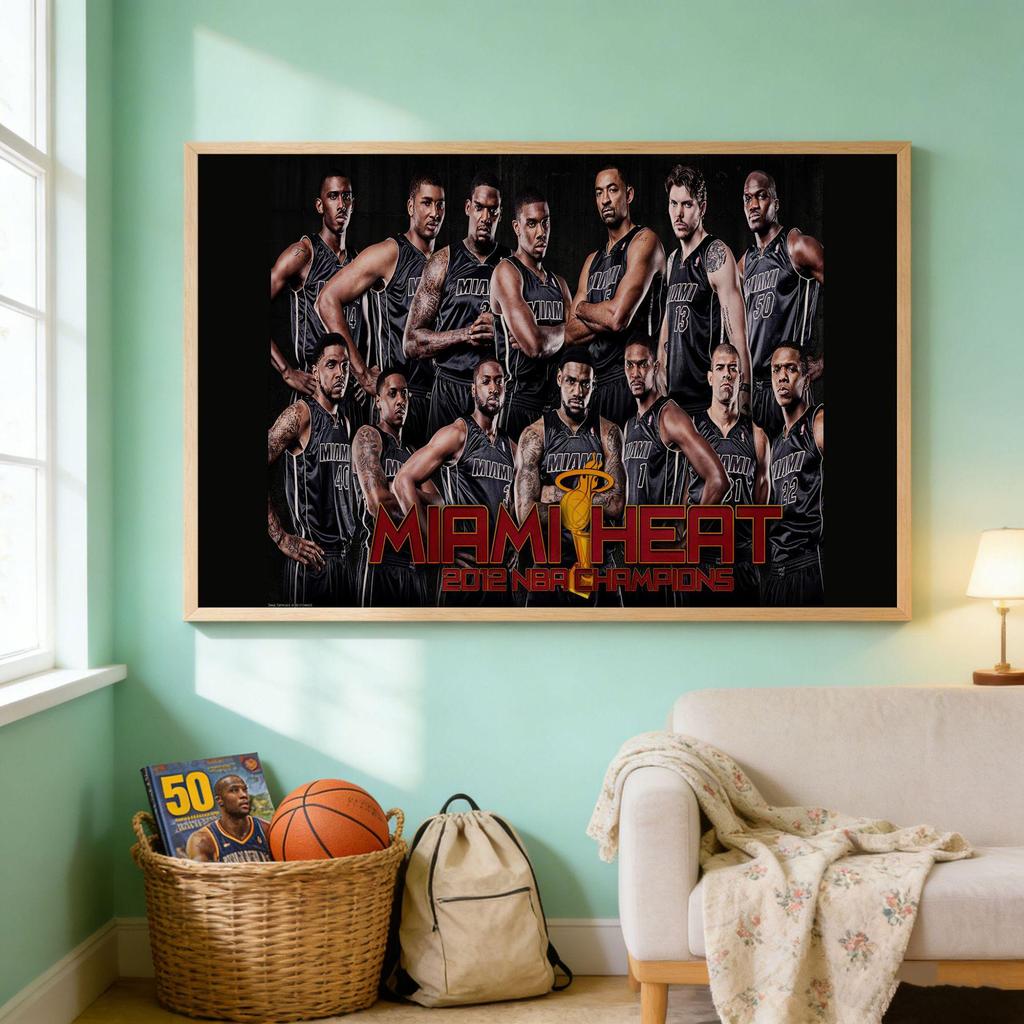 NBA Star Collection Poster: Giannis, Leonard, Curry & Lillard - Self-Adhesive Wall Sticker