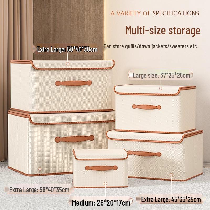 Cutie de Depozitare Pliabilă pentru Garderobă de Mare Capacitate cu Capac pentru Haine și Articole de Îmbrăcăminte pentru Dormitor