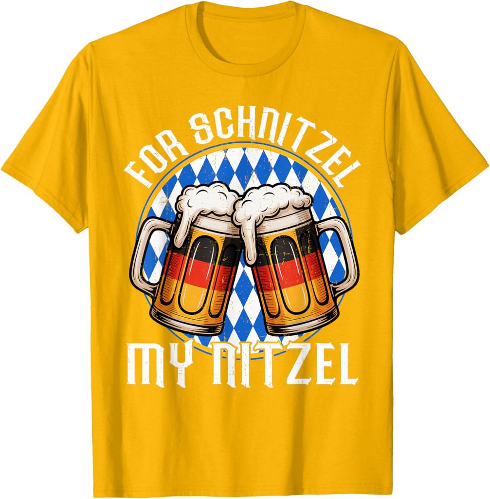 For Schnitzel My Nitzel Beer Mug Oktoberfest Men Women TShirt Summer Fashion Casual Cotton Graphic T Shirts Streetwear Tops Tee