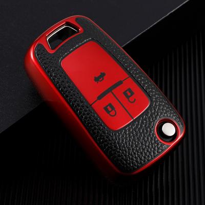 Kožené skládací pouzdro na klíč od auta pro Chevrolet Cruze Aveo Trax Sail Malibu Captiva Opel Vauxhall Astra J Corsa Insignia Mokka