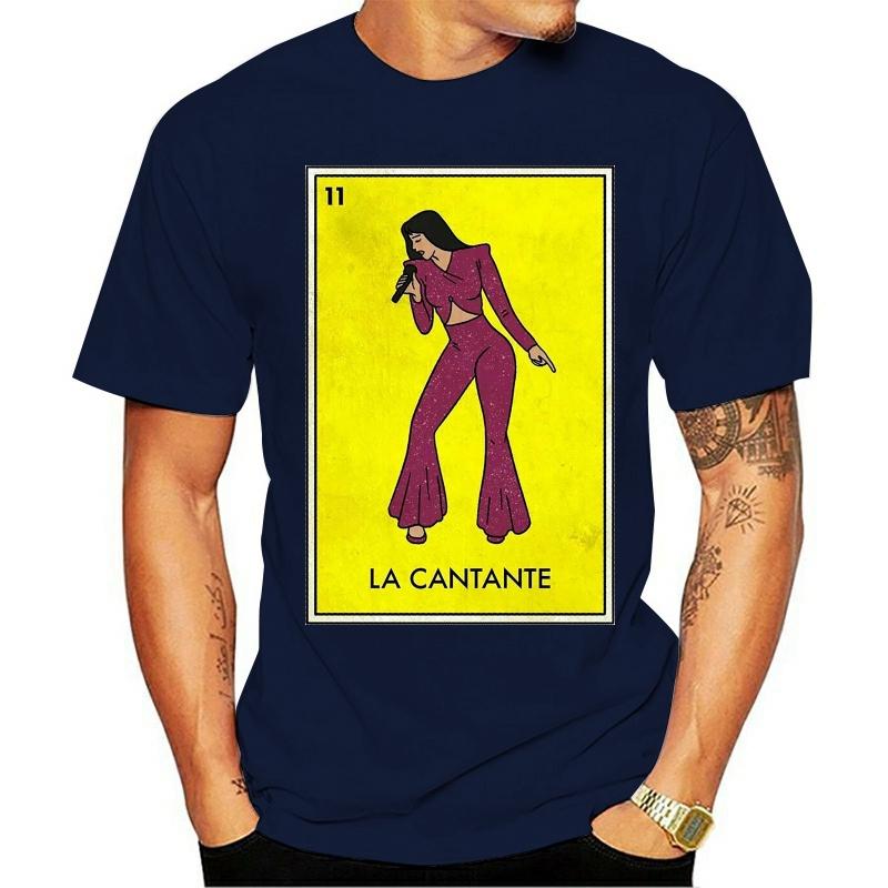 Men Funy T-shirt La Cantante Mexican Loteria Bingo Card Themed High Quality Printed 100% Cotton European Size XS-5XL Tee Shirts S разноцветный