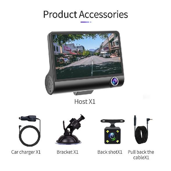 Ten-Year Warranty Dash Camera For Car Dashcam Front And Back With Night Vision 360 Reverse 3 Camera 1080p Hd 4.0 Inch