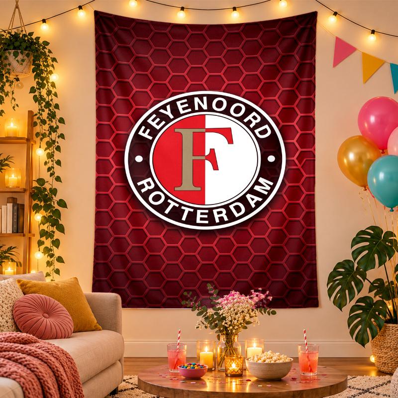Polyester Wall Tapestry with Feyenoord Design, Decorative Hanging for Bedroom Living Room Dorm
