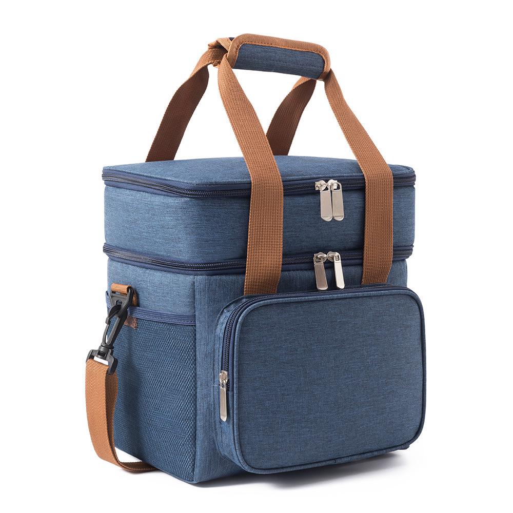 Oxford Double-Layer Insulated Waterproof Lunch Bag for Outdoor Picnics