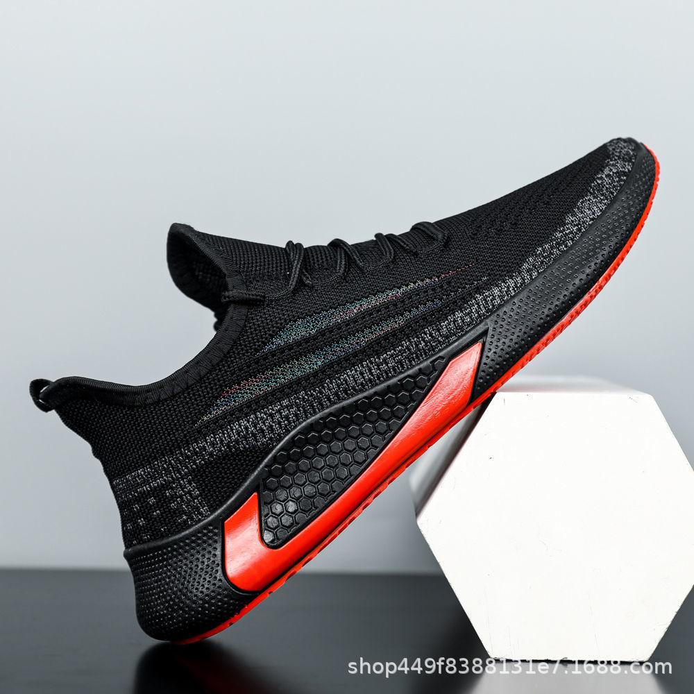 

2025 Spring and Autumn Men s Shoes Flying Knitted Shoes Low-top Single Shoes Breathable Sports Leisure Breathable Running Shoes Wholesale by Men s 39 белый