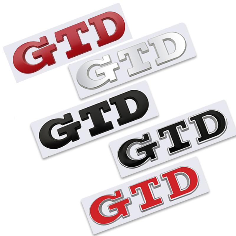 3D Metal GTD Logo Autocolante Autocolante Emblema Grila Capota Fata pentru VOLKSWAGEN VW Polo Golf 4 5 6 7 MK4 MK5 MK6 MK7