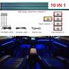 Universal Symphony Car LED Ambient Light 64 RGB Color Car Interior Acrylic Light Guide Decoration Atmosphere Light 18/10/6 In 1