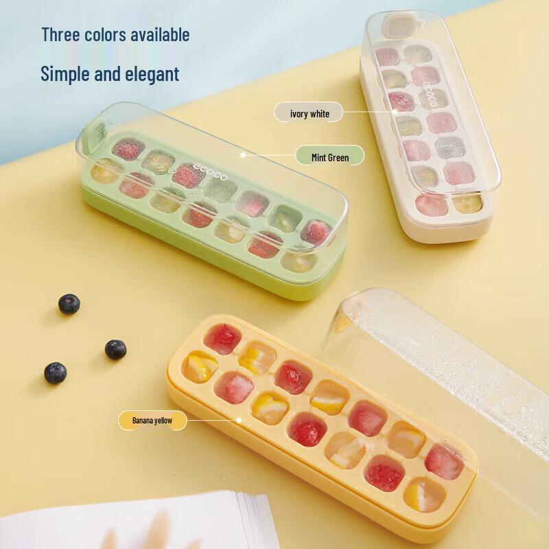 ecoco Press-Type Silicone Ice Cube Tray 7 Grids