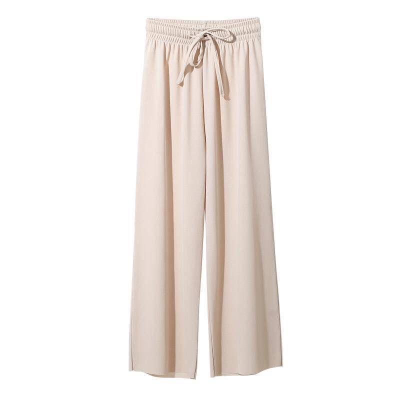 Ice Silk Women's Summer High-Waist Slimming Wide-Leg Pants