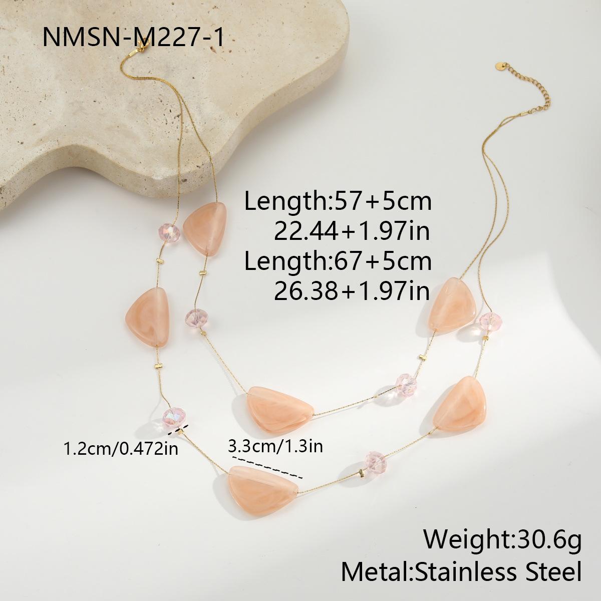 GEMCHIC Women s Fashion Multi-Layer Geometric Resin Heart Necklace with Crystal Accents Long Pendant Jewelry for Party Daily Wear
