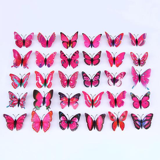 Naklejki ścienne motyle 3D magnesy na lodówkę motyle wodoodporne usuwalne naklejki motyle na szafkę dom biuro dekoracja ściany tablicy