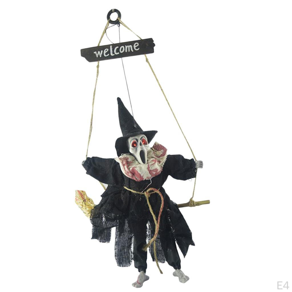 Broom Witch And Creepy Sound Halloween Prop Decor