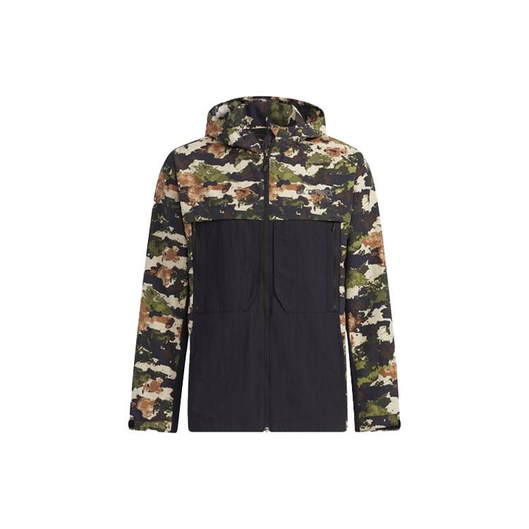 adidas Terrex Festiv Aop Wb Outdoor Sports Camouflage Splicing Hooded Jacket Brown Men s GN7594 S