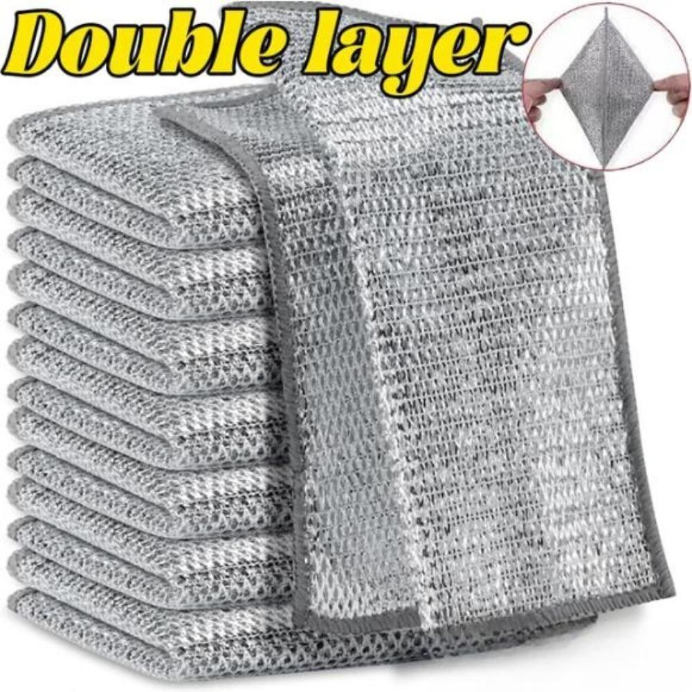 20CM Magic Cleaning Cloth Thickened Double -sided Metal Steel Wire Rags Kitchen Pot Dish Pan Washdishing Cloths Towel Clean Tool