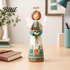 Blumenwinkel Statue Vintage Blumige Figur Dekoration Handgeschnitzte Engelsstatue Dekorative Einzigartige Geschenkfigur Heimtischdekoration für Wohnzimmer