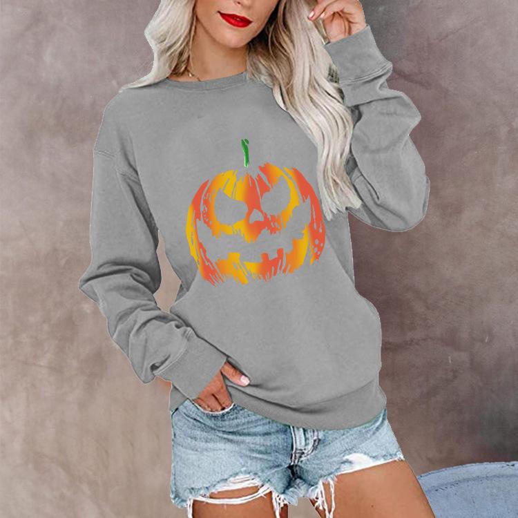 

Европейская и американская женская толстовка с длинным рукавом с тыквой на Хэллоуин - Коллекция осень-зима 3XL