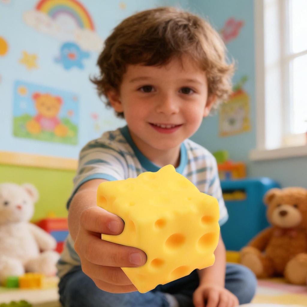 Soft Butter Cheese Fidget Toy Squishy Cheese Cube Squeeze Toys Slow Rebound Push Stress Relief Sensory Toy for Adults Gifts