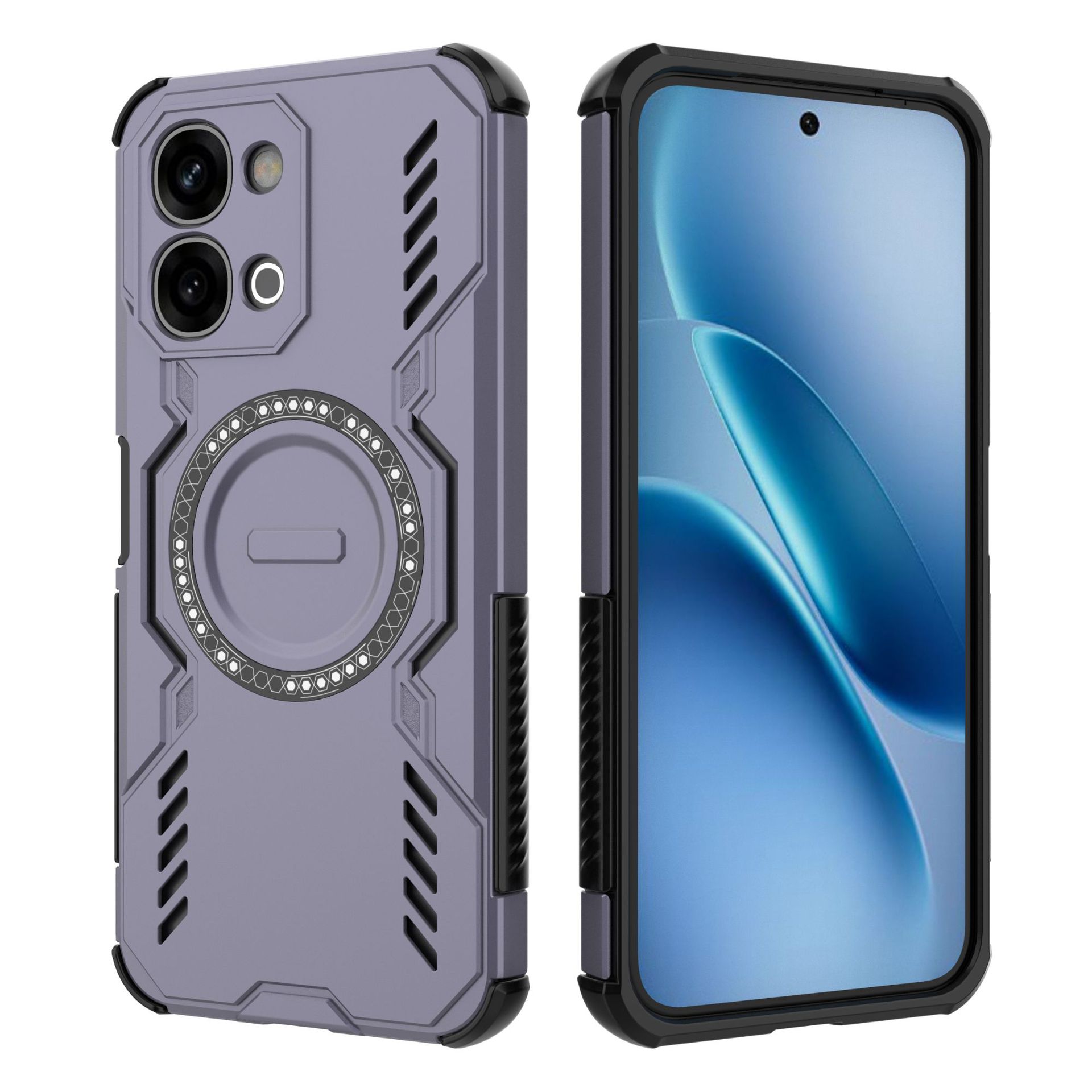 

For Vivo iQOO Z11X 5G Magnetic Case,Heat Dissipation Shockproof Phone Cover for Vivo iQOO Z11X 5G фіолетовий