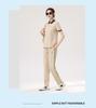 Women's Summer Lapel Casual Sports Suit - Plus Size, Short Sleeve, Slimming Two-Piece with Long Pants.