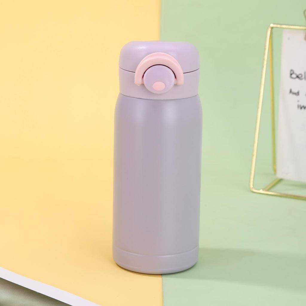 Macaron-Colored Pea Cup 304 Stainless Steel Double-Layer Vacuum Insulated Cup Compact Portable Bounce Cup for Students