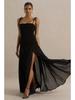 2026 Spring Women's Sleeveless Pleated Mesh Dress with Spaghetti Straps