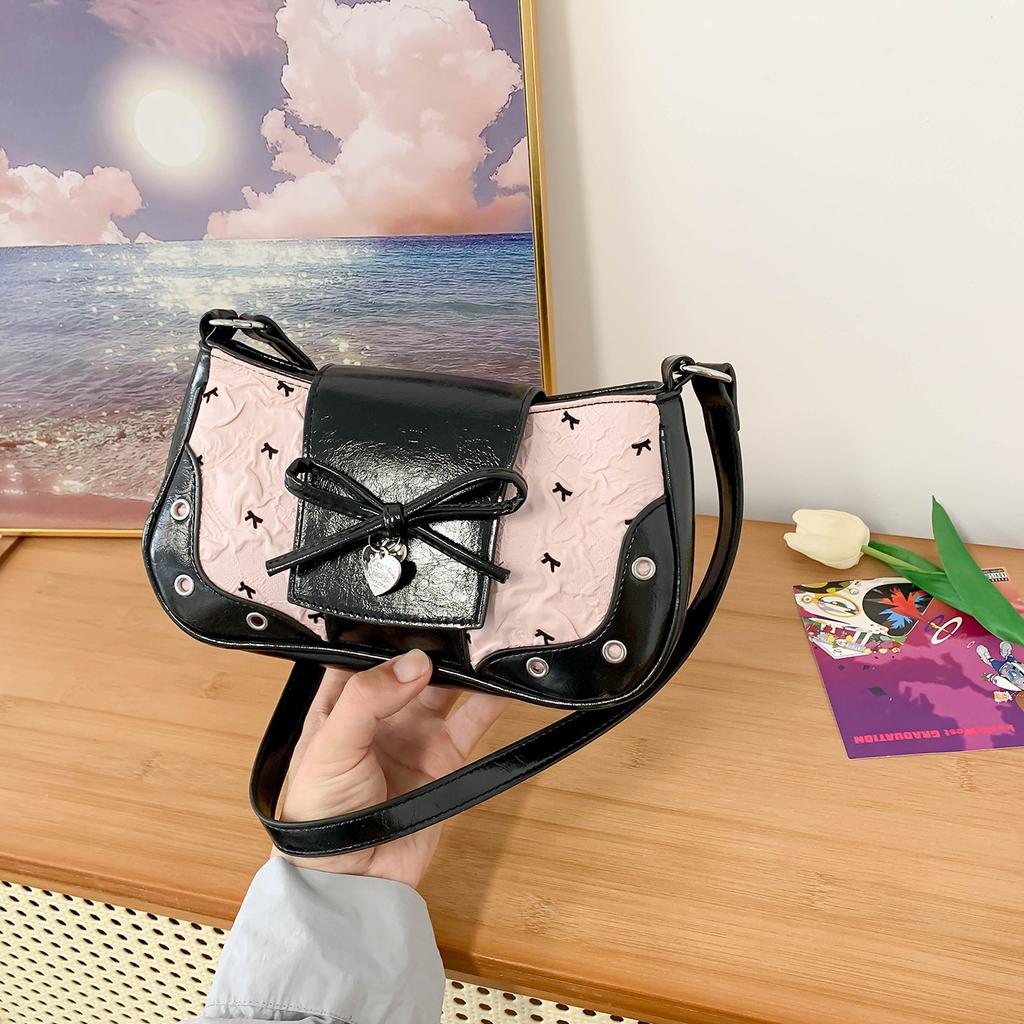 Bow Summer Niche Two-dimensional Messenger Bag Shoulder Bag Color Matching Underarm Bag New Large Capacity