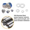 5-25pcs M2-M4 304 Stainless Steel Hex Nylon Insert Lock Nut Self-locking Locknut Locknut Whit M2-M4 Flat Washers