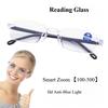 Intelligente Automatische Zoom Lesebrille Anti Blaulicht Brille Autofokus Stärke Halbrand Nah Fern Computerbrille