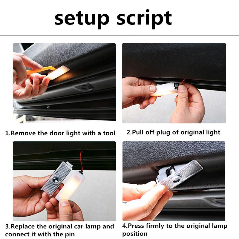 For Toyota ZVW30 2Pcs Led For Toyota Crown S170 S180 S200 S210 Royal Projector Car Decor Welcome Door Lights Puddle Lamp Sticker Accessories