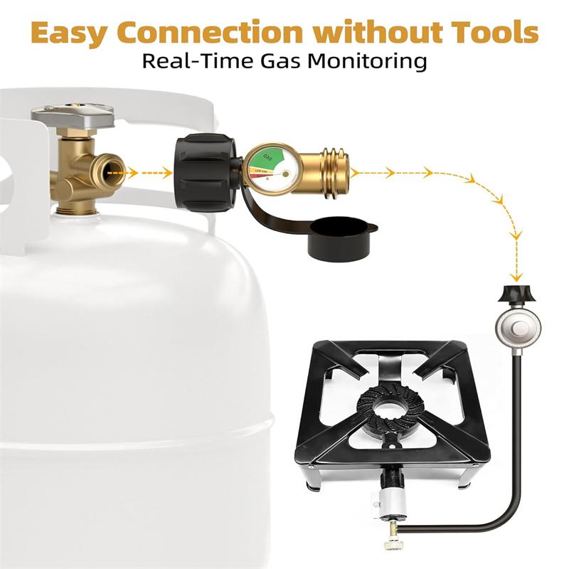 Universal Propane Tank Gauge Level Indicator For 5-40LB LP Tanks Color Coded Gas Meter For BBQ RV Heater Leak Detector QCC1Type1