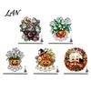Pumpkin Party Decor Halloween Acrylic Hanging Decoration, Cartoon Ghost Ornament with Bell Bell, Suncatcher for Indoor Outdoor Holiday Ornaments