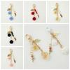 Pearl Tassel 3D Rose Camellia Keychain Flower Keyring  Exquisitely Crafted   Earphone Case Hanging