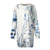 Women's Round Neck Vintage Floral Print Long Sleeve Wrap Dress Sweatshirt Dresses