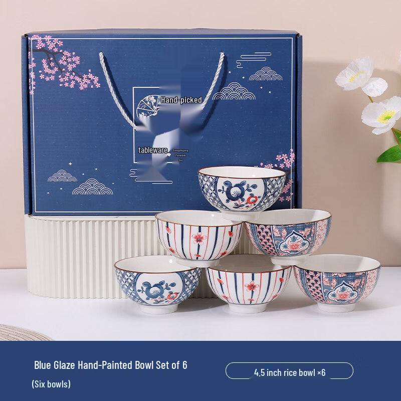 Blue Hand-Painted Ceramic Dinnerware Set