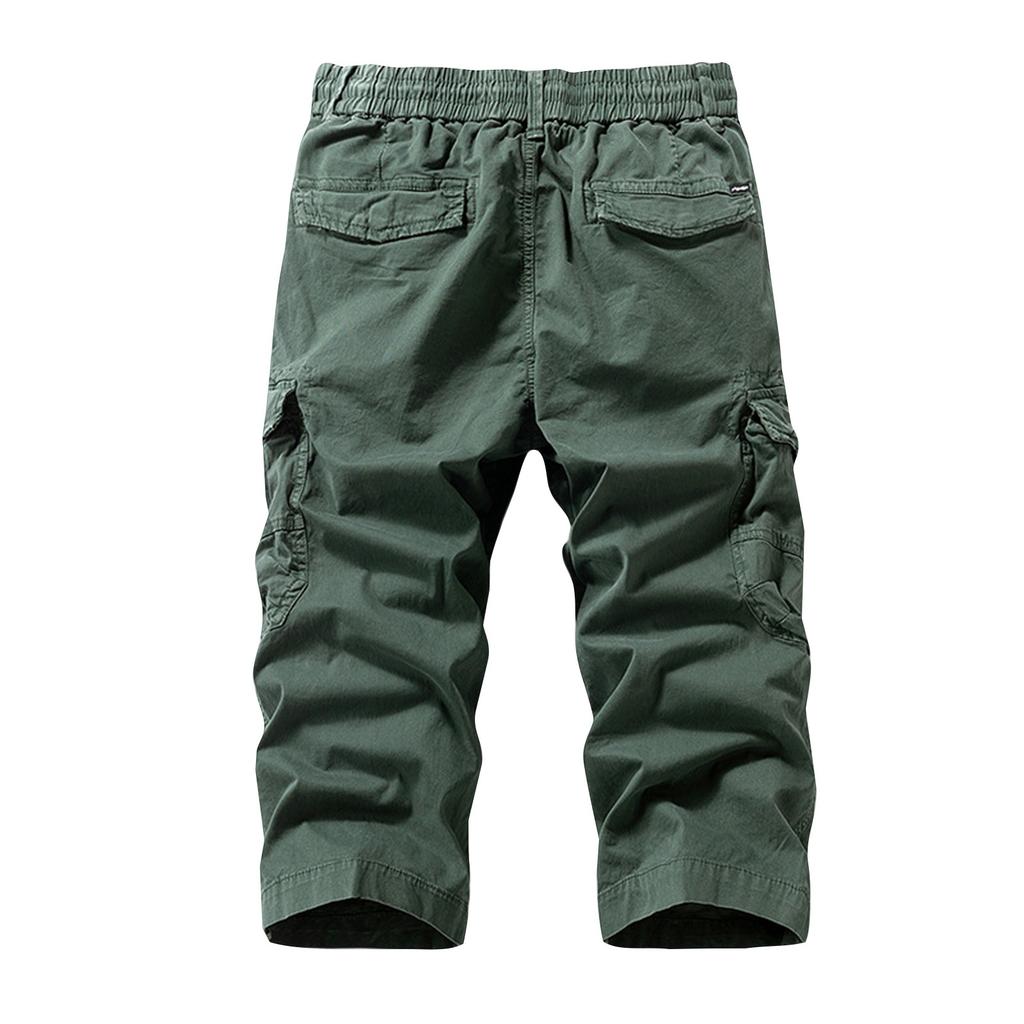 Pantalones Cortos Versátiles Casuales Funcionales de Trabajo para Hombre Rectos Holgados Multibolsillos
