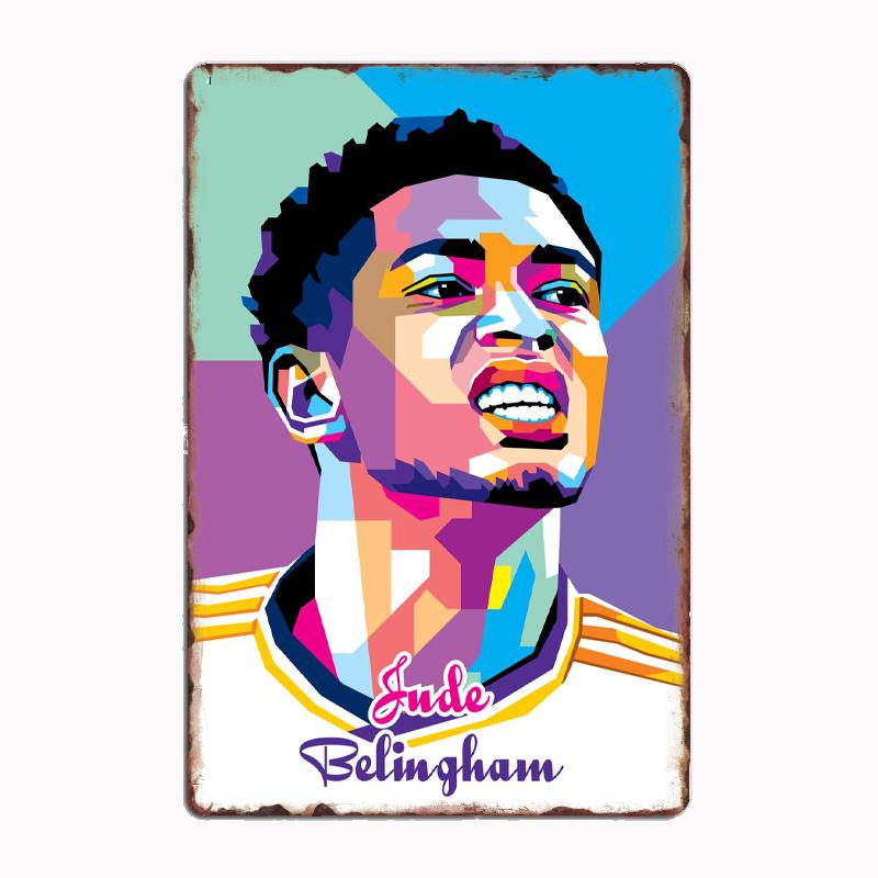 Jude Bellingham Football Sport Player Posters Metal Print Sign Poster Garage Room Cinema Living Custom Tin Vintage Home Decor