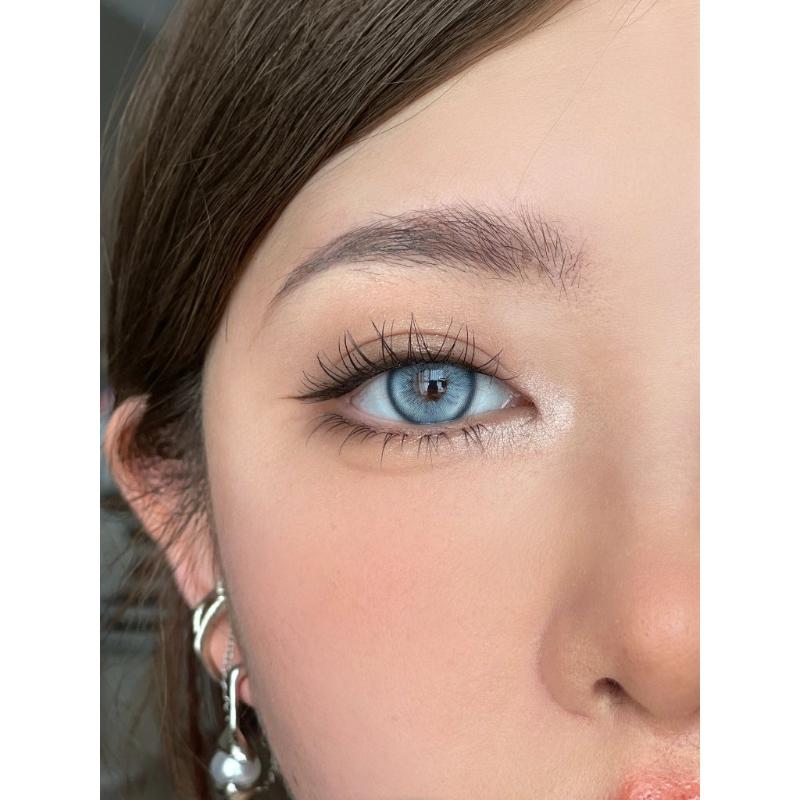 MillCreek Blaue Kontaktlinsen mit Grad 14,5 mm Comic Eye Glasperlenauge Iris-Stil 1 Jahr Gebrauch Augenkosmetik Farbige Kontaktlinsen für Kurzsichtigkeit