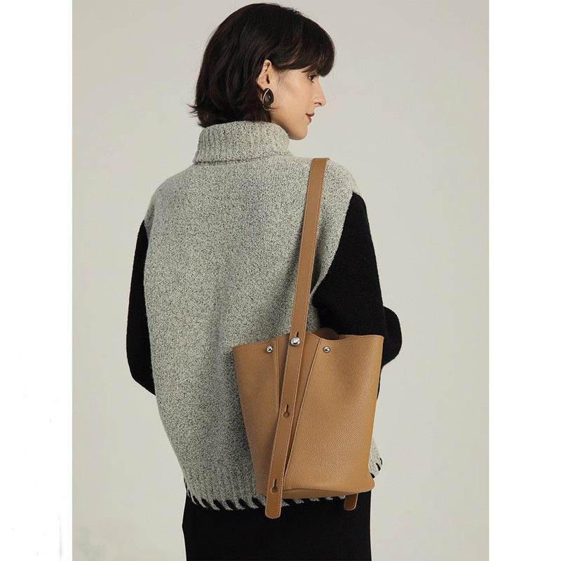 Bucket Bag Women's Large-capacity Vegetable Basket Women's Bag 2025 New High-end Portable Women's Bag To Work Commuter Messenger Bag