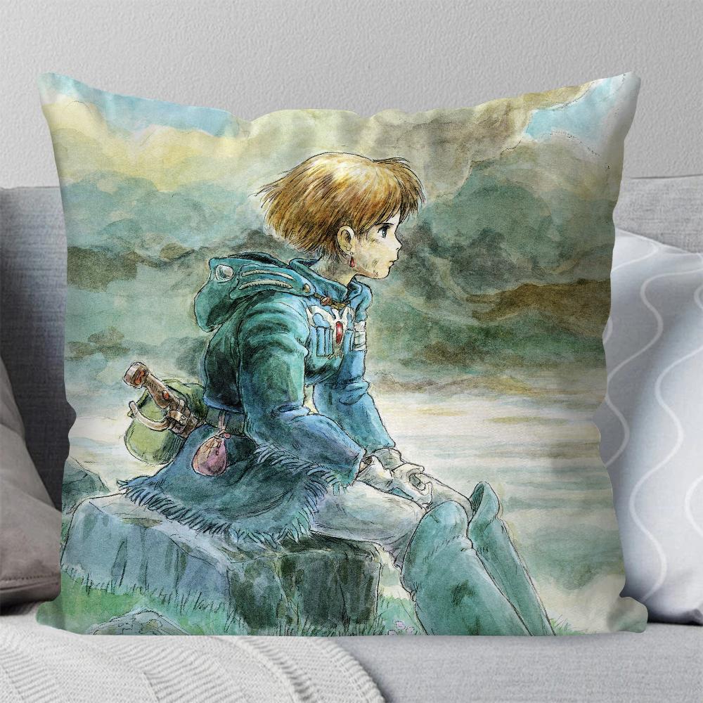 Bilibili Nausicaa Valley Wind Anime Pillow Case Square Pillow Bedroom Sofa Leisure ComfortCar Living Room Home Decoration 40X40