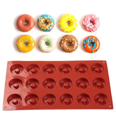 18 Mulden 3D Donuts Backform Silikon DIY Donut Gebäck Dekorationsform Küche Kuchen Schokolade für Geburtstagsfeier
