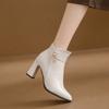 Fashion Fashion Women Short Boots Autumn and Winter New Pointed Side Zipper High Heel Ankle Boots Botines De Mujer Ladies Leather Boots